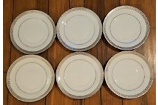 Platinum Buffet Royal Gallery Saucer Plate Set Of 6 Macys Vintage 6 3/8in New