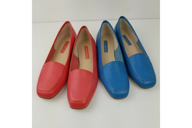 Lot of 2 Women's ENZO ANGIOLINI Shoes Blue & Coral Pink Slip On Flats size 9.5S