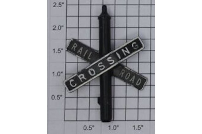 Lionel 262-10 Black Crossbuck Railroad Crossing Sign with White Lettering