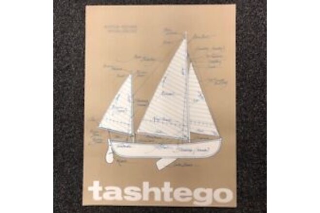 TASHTEGO Martha’s Vineyard Shop ART POSTER Whale Boat Schematic MASSACHUSETTS