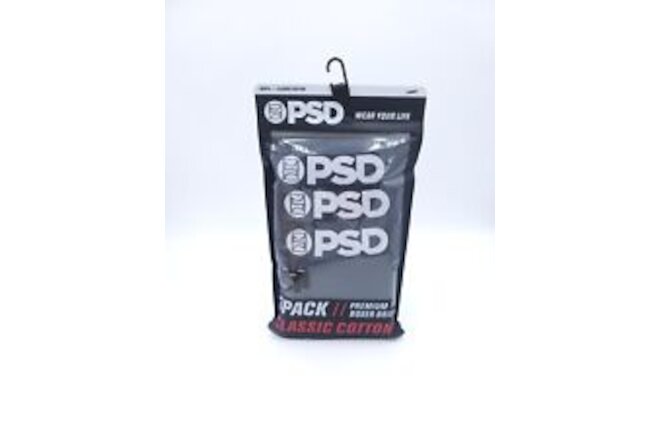 PSD Boxer Brief 3 Pack BLACK Men’s Size Large (B6)