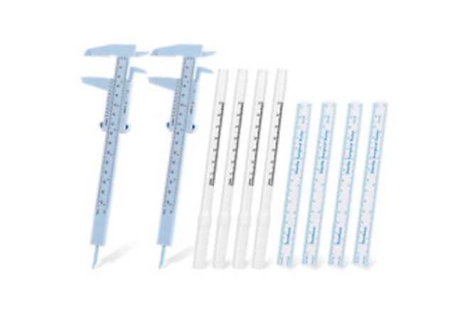 10 Pieces Eyebrow Microblading Kit, Eyebrow Measuring Caliper White Skin Marker