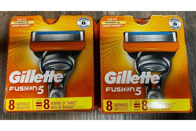 LOT OF 2 Gillette FUSION 5- 8 Each/16 Total Cartridges