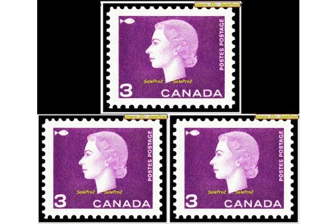 3x CANADA 1963 CANADIAN CENTENNIAL QUEEN ELIZABETH FV FACE 9 CENT MNH STAMP LOT