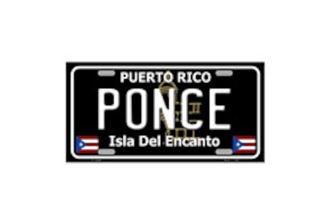 Black PONCE License Plate