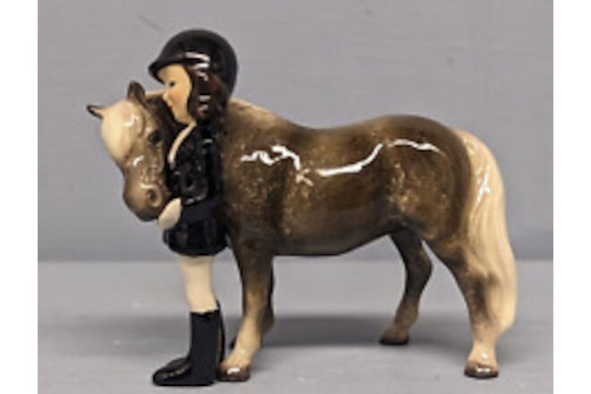 Test Color Hagen Renaker Specialty Girl With Charcoal Horse or Pony