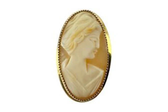 Catamore 12k Gold Filled Shell Cameo Brooch