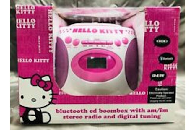 Brand New HELLO KITTY Bluetooth/Cd Boombox/ Am/Fm/stereo Radio & Digital Tuning