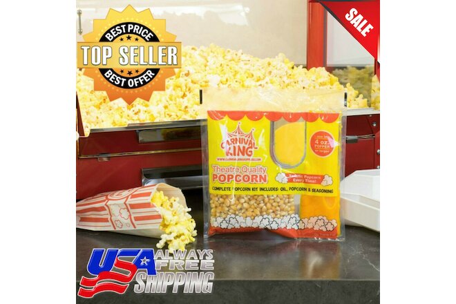 24/Case Carnival King All-In-One Popcorn Kit For 4 Oz. Popper Ready to Use Pop