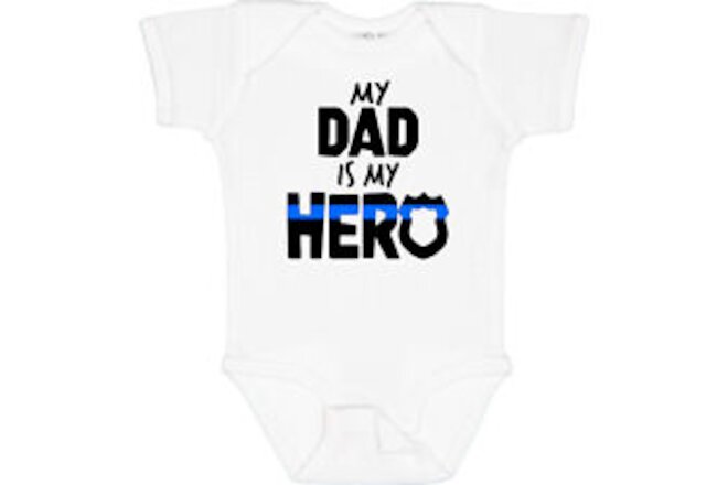 Inktastic My Dad Is My Hero Police Officer Family Baby Bodysuit Kids Daddy Child