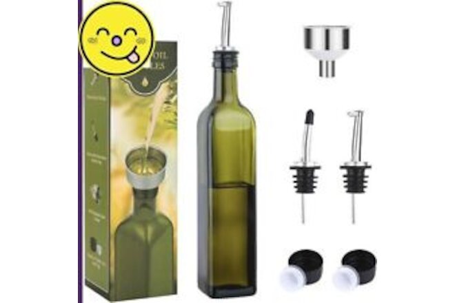 Dispensador de botella de aceite de oliva de vidrio de 17 oz Vinagrera de aceite