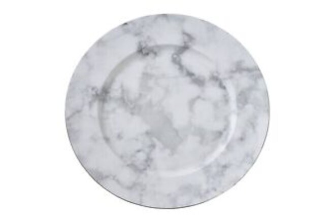 Saro Lifestyle Grey Plastic Marble-pattern Table Chargers Grey