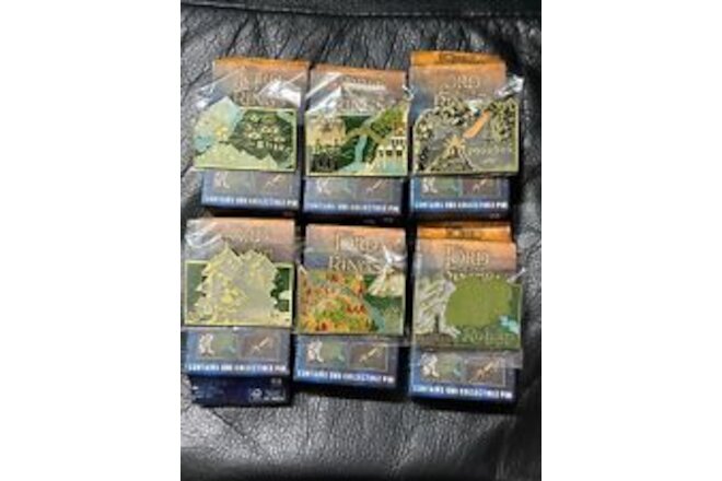 The Lord of the Rings Middle Earth Map Enamel Pin COMPLETE SET of 6
