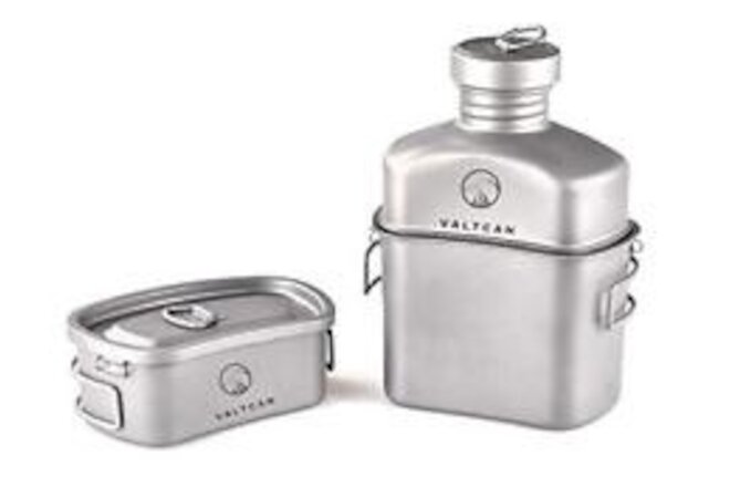 Titanium Canteen Military Mess Kit 1100ml 37oz Capacity with 750ml and 400ml
