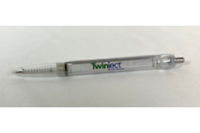 Twinject Drug Rep Collectible Pharmaceutical Clicker Pen w/ Pull Out Instruction