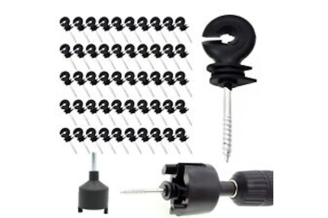 120 Pcs Electric Fence Insulator Screw-In Insulator Fence Ring Post Wood Post
