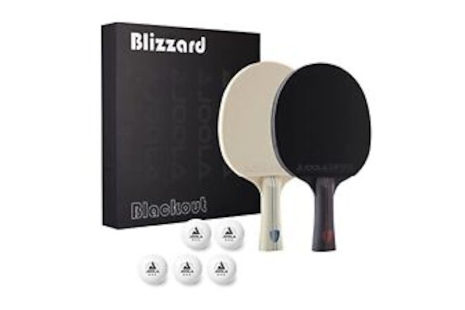Blizzard & Blackout - Competition Ping Pong Paddle Set - Includes 2 Table Ten...