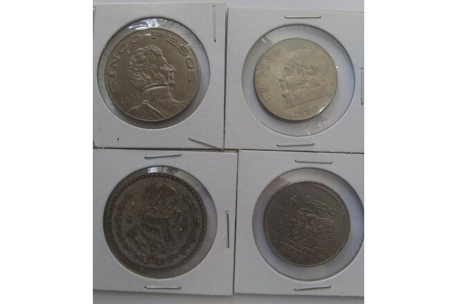 "lot - 4 Mexican coins"
