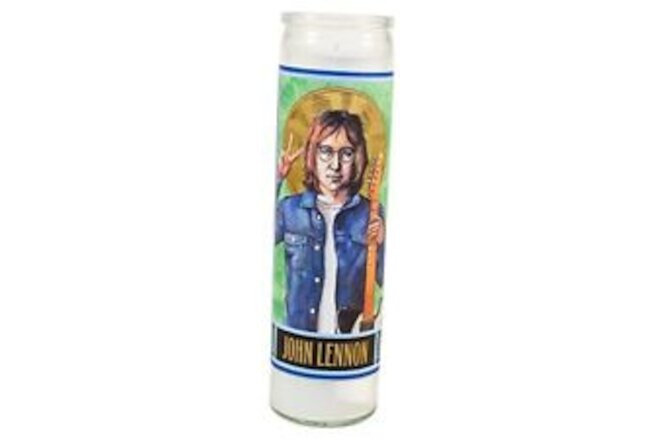 John Lennon Secular Saint Candle - 8.5 Inch Tall Glass Prayer Votive - Made in