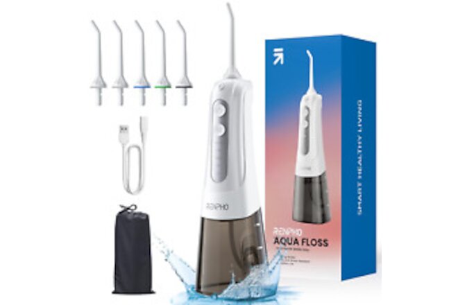 Water Dental Flosser Teeth Cleaning, Cordless Oral Irrigator 300ML Portable Rech
