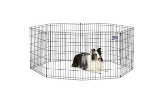 Dog Foldable Metal Exercise Playpen Without Door, 30" H