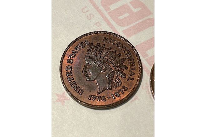 2 Bicentennial 1976 Indian Head Pennies