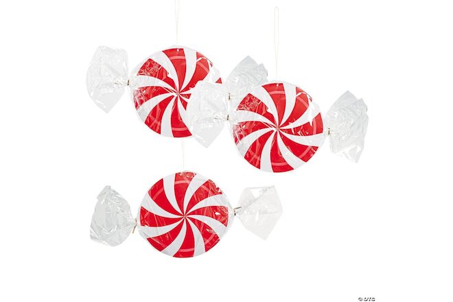 3 BIG Peppermint Candy Swirls Christmas Holiday Candyland Party Decor