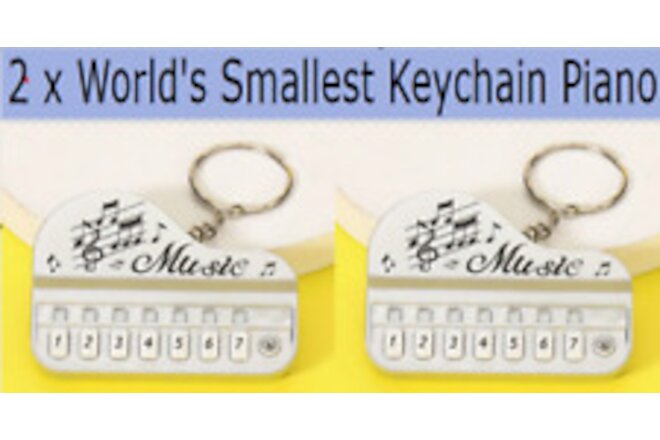 2 Pieces - World's Smallest Electric Piano Keychain with Sound and Lights