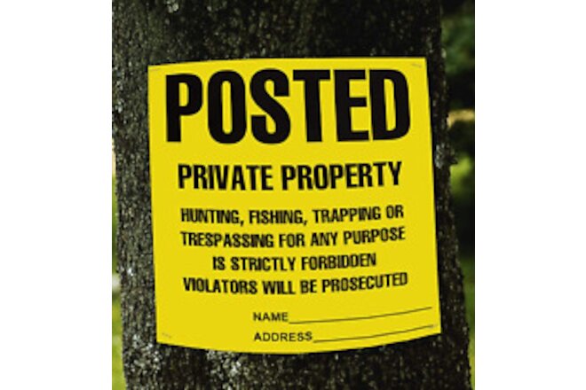 No Trespassing No Hunting Posted Signs Heavy Duty Weather Resistant 11" x 11"