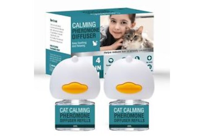 Cat Calming Diffuser 4 in 1 Multicat Calming Pheromones Diffusers Relief Stre...
