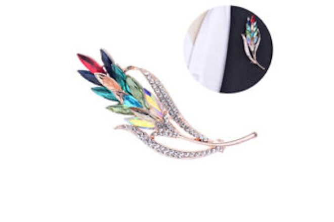 Rhinestone Brooch Colorful Wheat Brooches Rhinestones Brooch Pin Hat Decoration