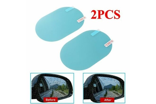 2x Waterproof For Car Rearview Mirror Rainproof Anti-Fog Rain-Proof Film Sticker