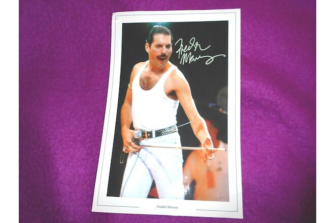 FREDDIE MERCURY, QUEEN SIGNED 8" x 10" PHOTO & C.O.A. limited edition 73 only