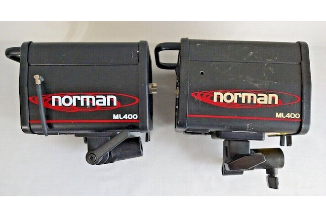 LOT OF 2 Norman ML400R Monolights 400 W/s AS-IS / FOR PARTS AND/OR REPAIR