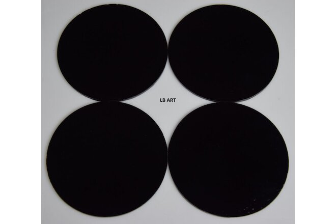 3" CIRCLES 4 BLACK BULLSEYE 3mm THICK GLASS 90 COE TESTED COMPATIBLE
