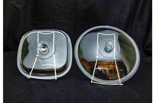 Two Clear Glass Replacement Pyrex Casserole Covers