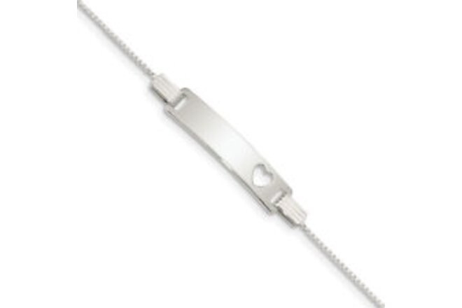 925 Sterling Silver Baby ID Heart Chain Charm Bracelet