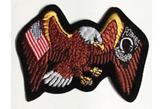 Patriotic Eagle POW MIA American Flag Military USA Embroidered 3.75"w Patch NEW
