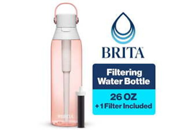 26oz Blush Pink Premium Leak Proof Filtered Water Bottle Straw,blush/orchid