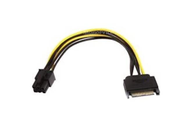 Monoprice 8 inch SATA 15pin to 6pin PCI Express Card Power Cable