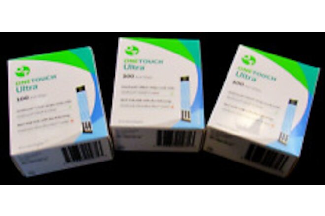 300 OneTouch Ultra Glucose Test Strips-3 boxes of 100 ~ NEW Sealed  EXP 3/2025