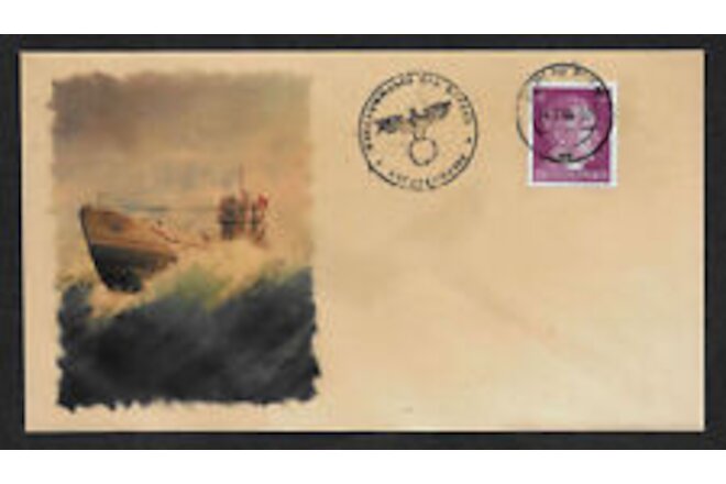 U-Boat Collector's Envelope with genuine 1941 Hitler Postage Stamp *623OP