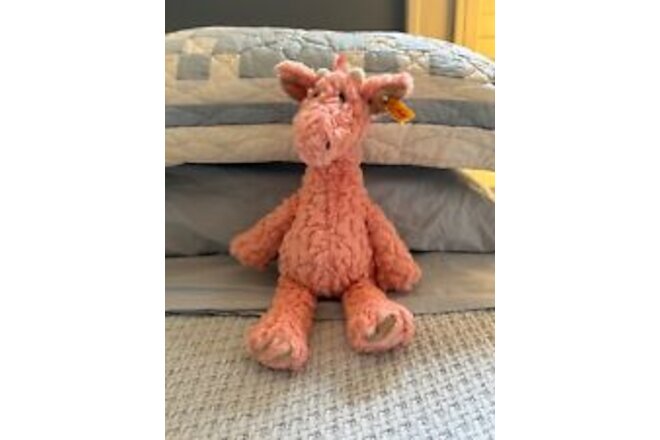 NWT Steiff 12” GISELLE Giraffe Plush Soft Cuddly Friends Ribbon Mane Pink 068133