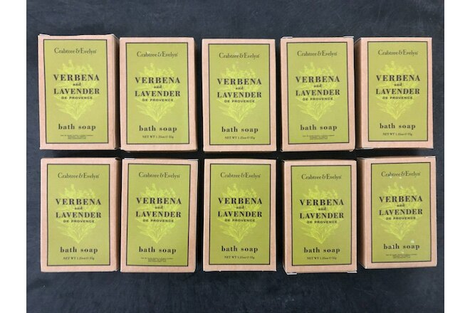 (Lot of 10) Crabtree & Evelyn VERBENA & LAVENDER Bath & Facial Soap Bars 1.25 oz