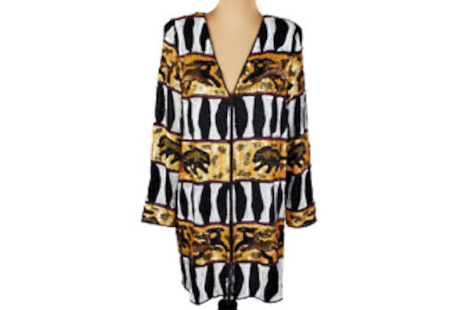 NWT~VTG 80s~Jean for Joseph Le Bon~Women S~Beaded & Sequined Silk Evening Jacket