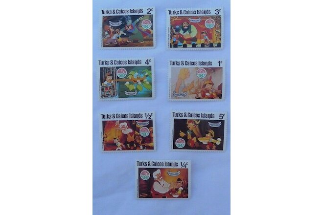 Walt Disney Pinocchio Stamps 1980 Turks & Caicos Islands