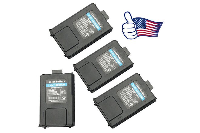 4Pack Orig. 1800mAh Battery for Baofeng UV-5R UV-5R Plus 5RA Two-way Radio USA