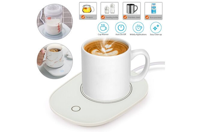 Cup Mug Warmer Coffee Tea Milk Drink Heater Pad Auto Shut On/Off For Office Home