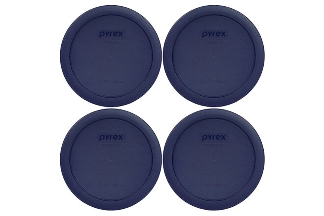 Pyrex 7201-PC Round 4 Cup Blue Food Storage Lid Cover for 7201 Dish (4 Pack)