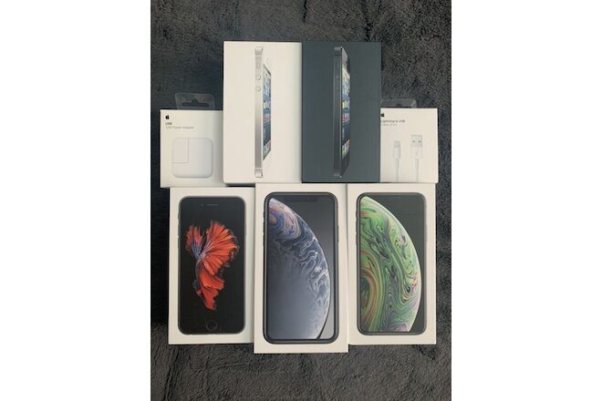 Apple Product Empty Boxes Only iPhone XS 6S XR 5 Black White Fast Free Ship